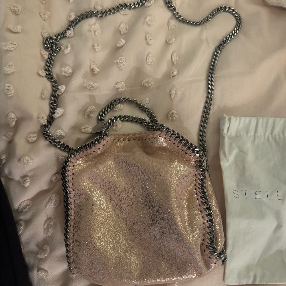 Stella McCartney Pink Metallic Mini Falabella Crossbody Bag